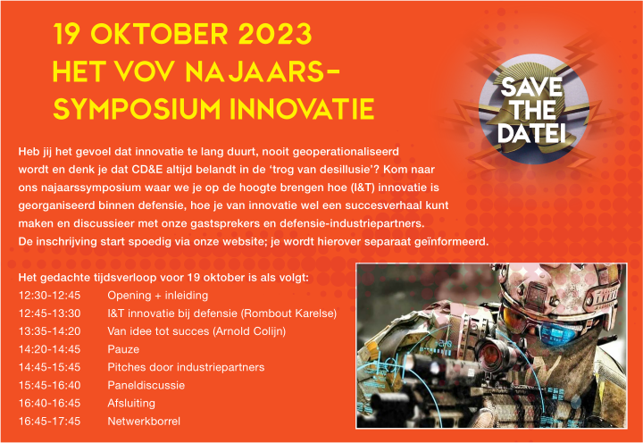 De aankondiging van het symposium Innovatie op 19 oktober 2023